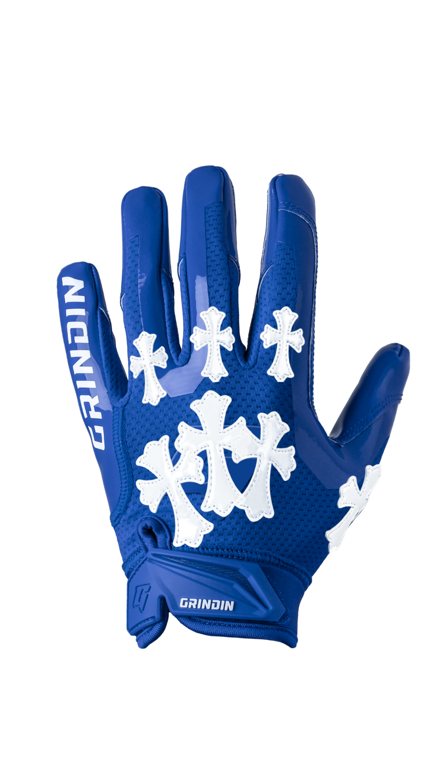 Guante GRINDIN CHROME GD V1 azul rey con cruces blancas