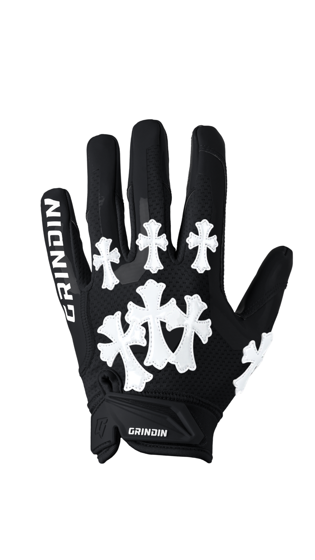 Guante GRINDIN CHROME GD V1 negro con cruces blancas