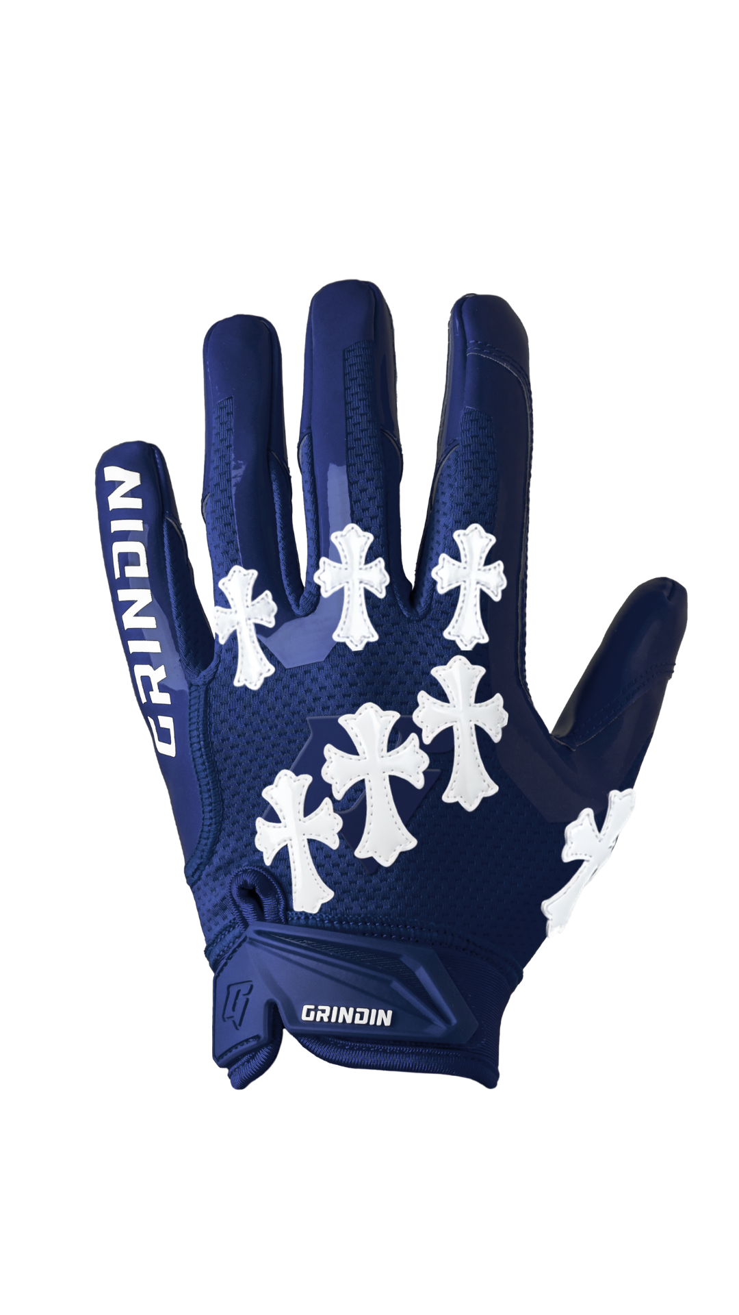 Guante GRINDIN CHROME GD V2 azul marino con cruces blancas