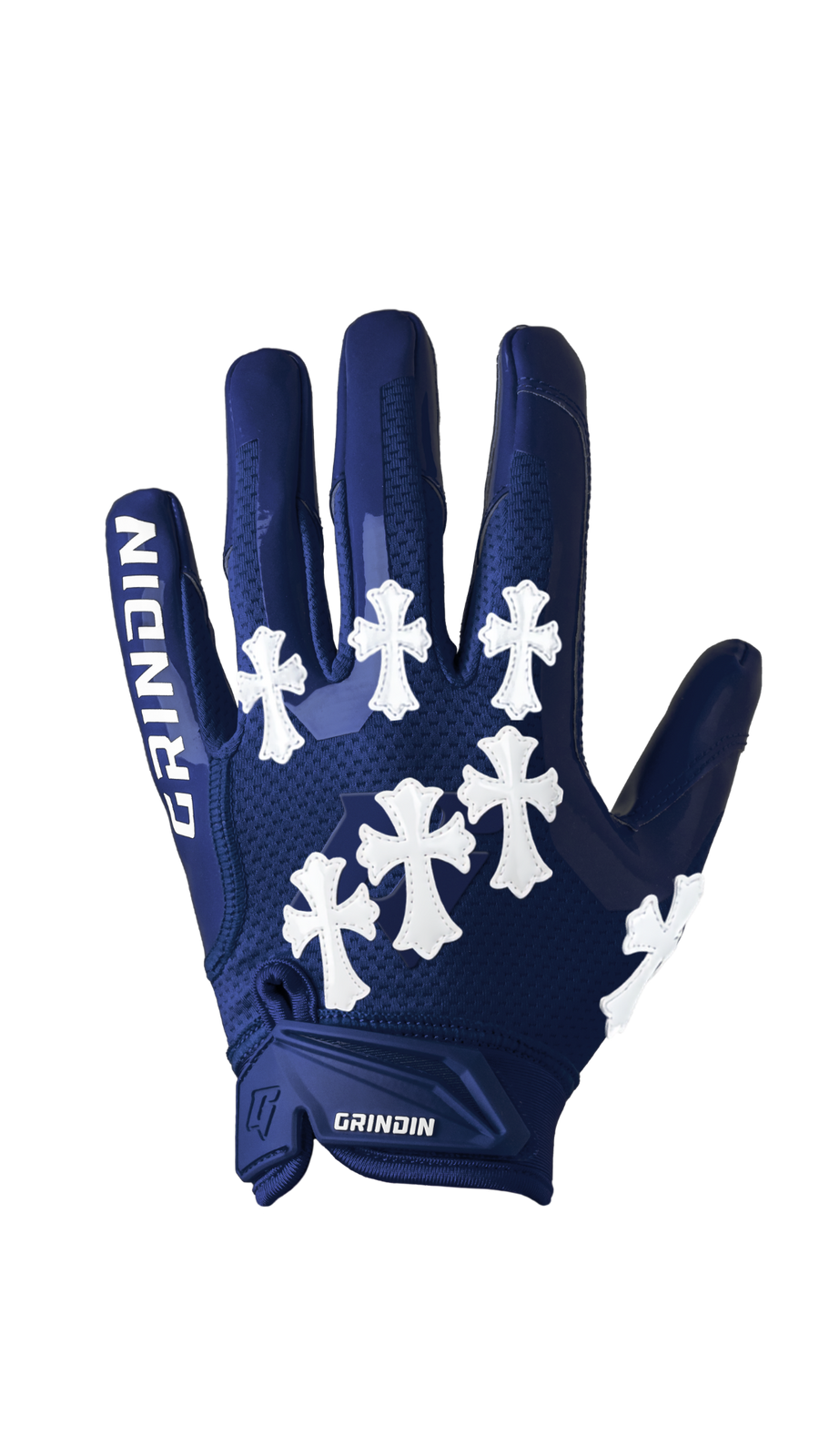 Guante GRINDIN CHROME GD V2 azul marino con cruces blancas