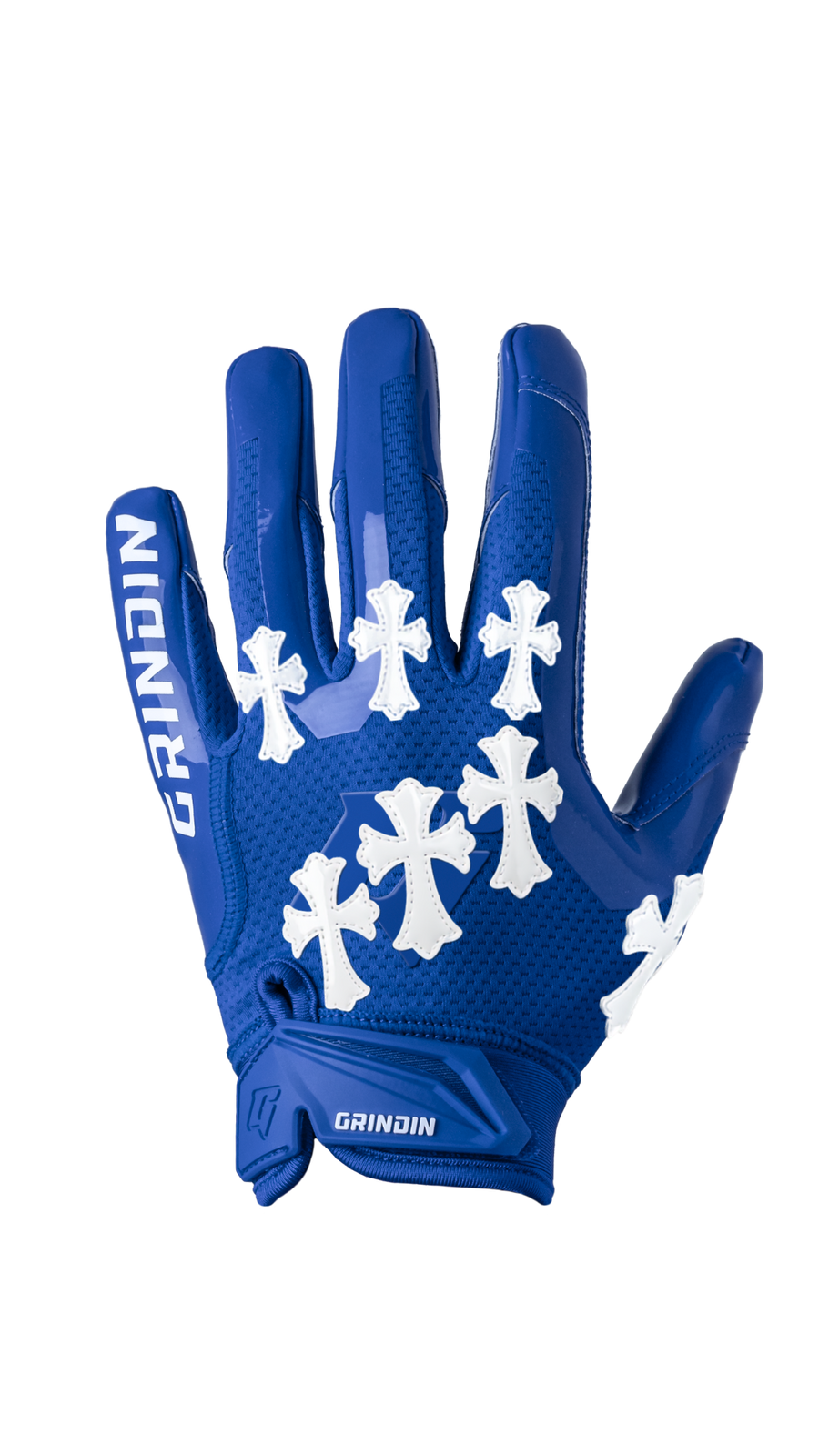 Guante GRINDIN CHROME GD V2 azul rey con cruces blancas
