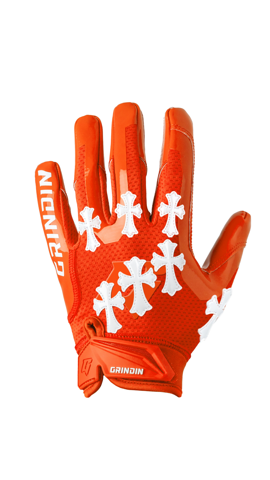 Guante GRINDIN CHROME GD V2 naranja con cruces blancas