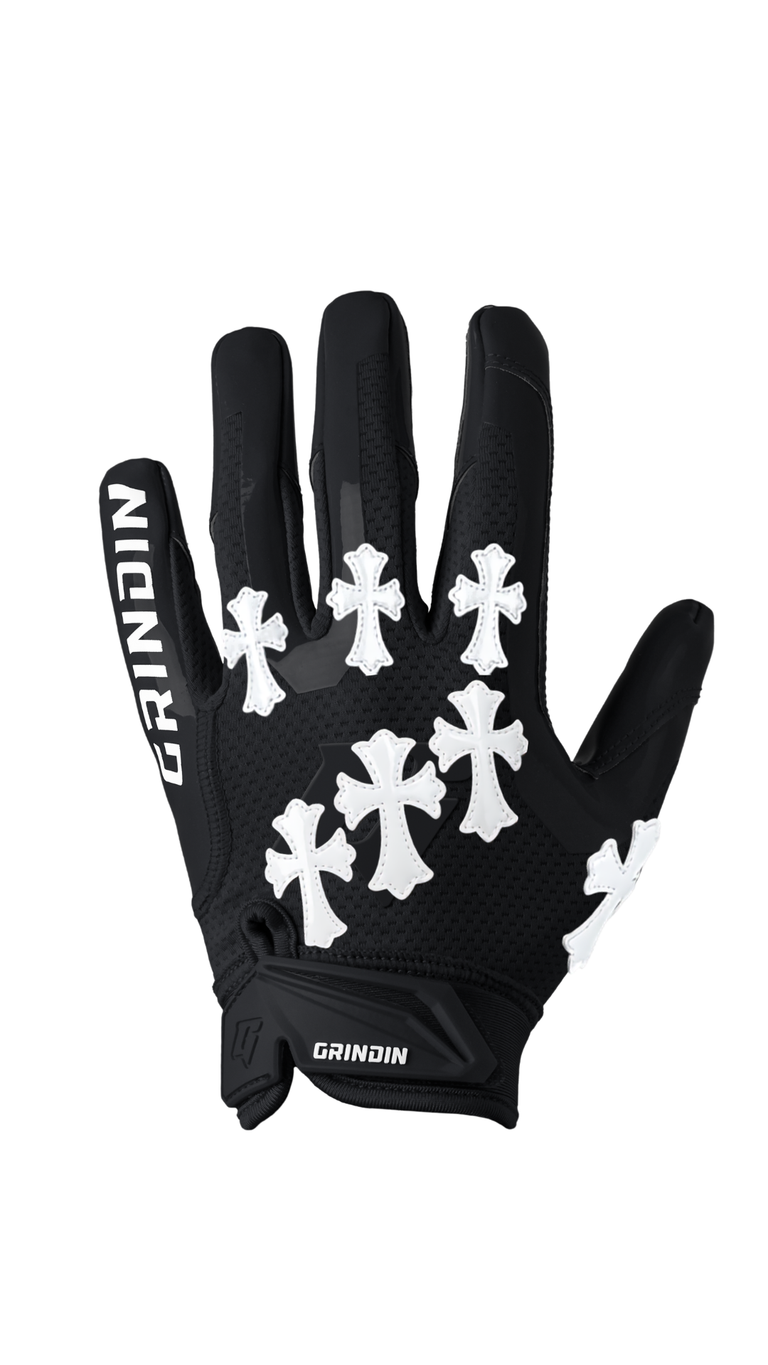 Guante GRINDIN CHROME GD V2 negro con cruces blancas