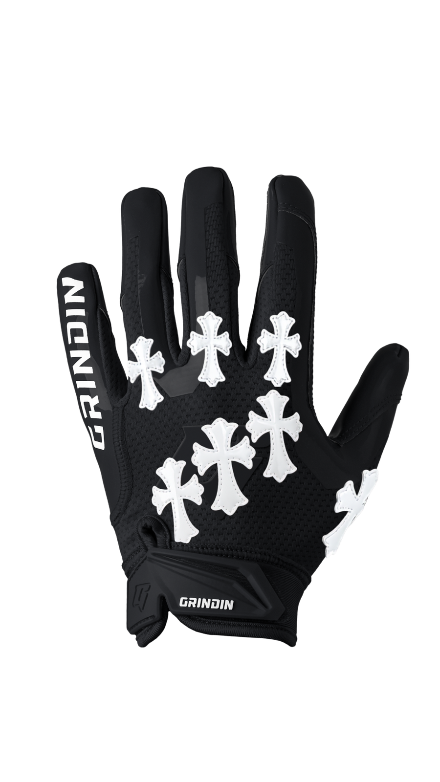 Guante GRINDIN CHROME GD V2 negro con cruces blancas