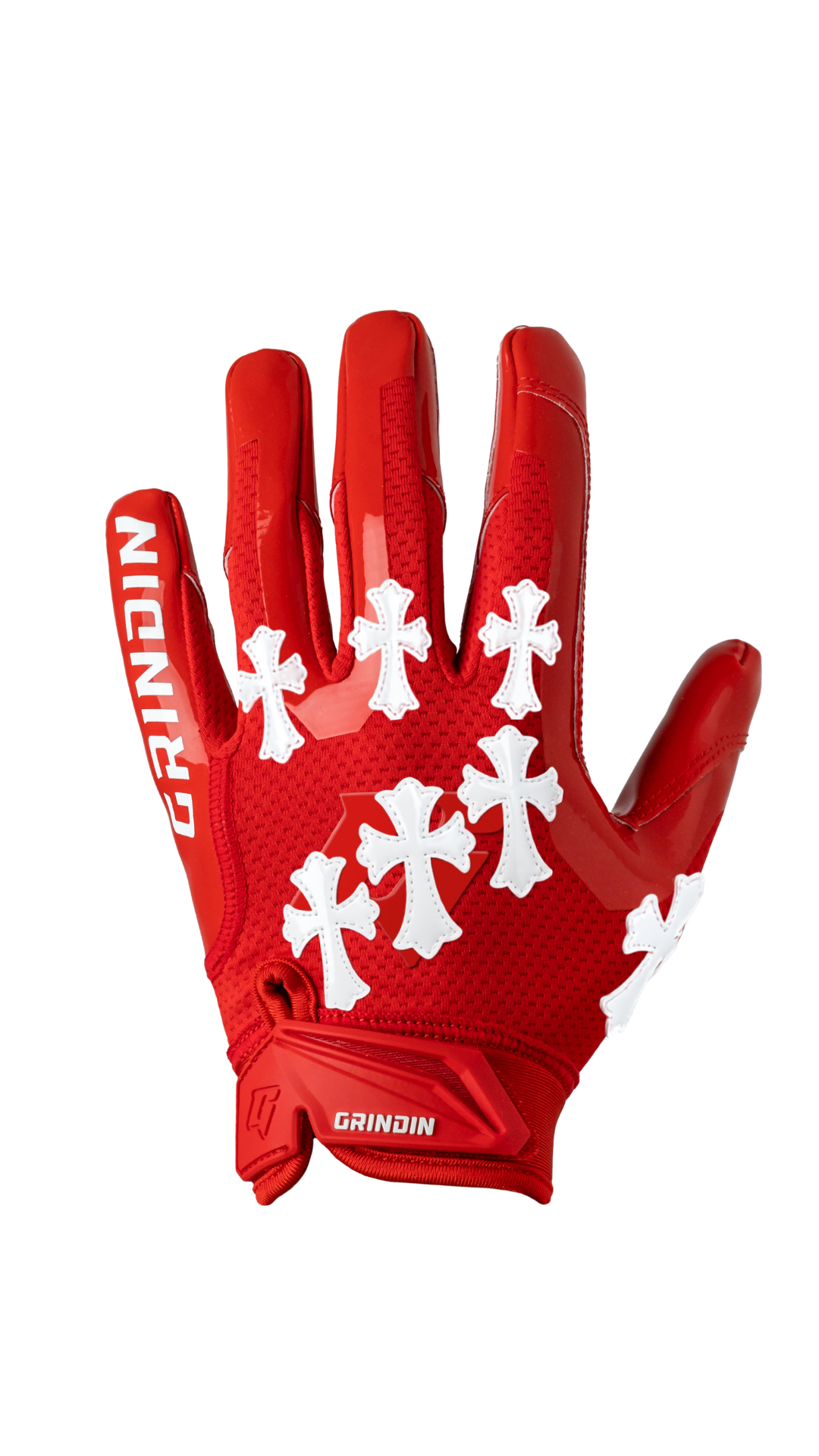 Guante GRINDIN CHROME GD V2 rojo con cruces blancas